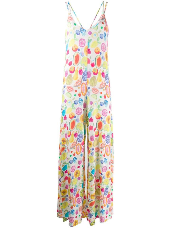 C'est La V.it Printed Jumpsuit - White