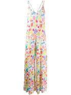 C'est La V.it Printed Jumpsuit - White