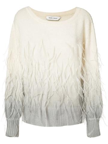 Prabal Gurung - Feathers Applique Degrade Jumper - Women - Angora/ostrich Feather - S, Women's, White, Angora/ostrich Feather