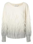 Prabal Gurung - Feathers Applique Degrade Jumper - Women - Angora/ostrich Feather - S, Women's, White, Angora/ostrich Feather