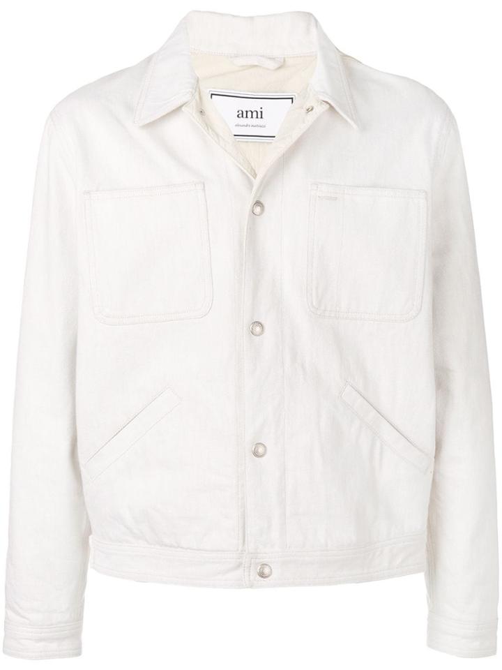 Ami Alexandre Mattiussi Buttoned Denim Jacket - White