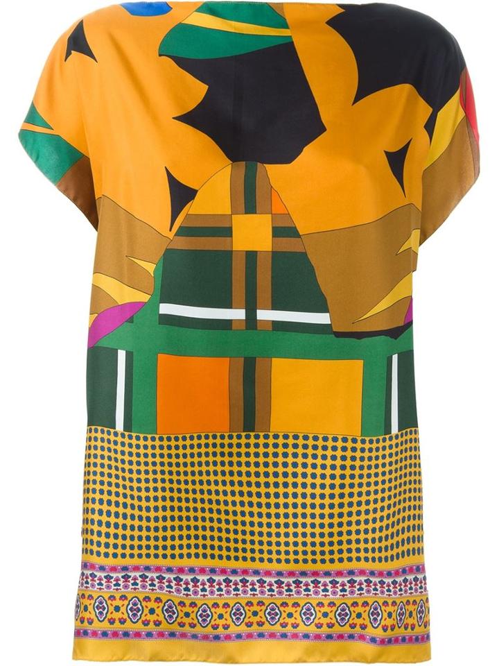 Pierre-louis Mascia Mixed-print Blouse, Women's, Silk