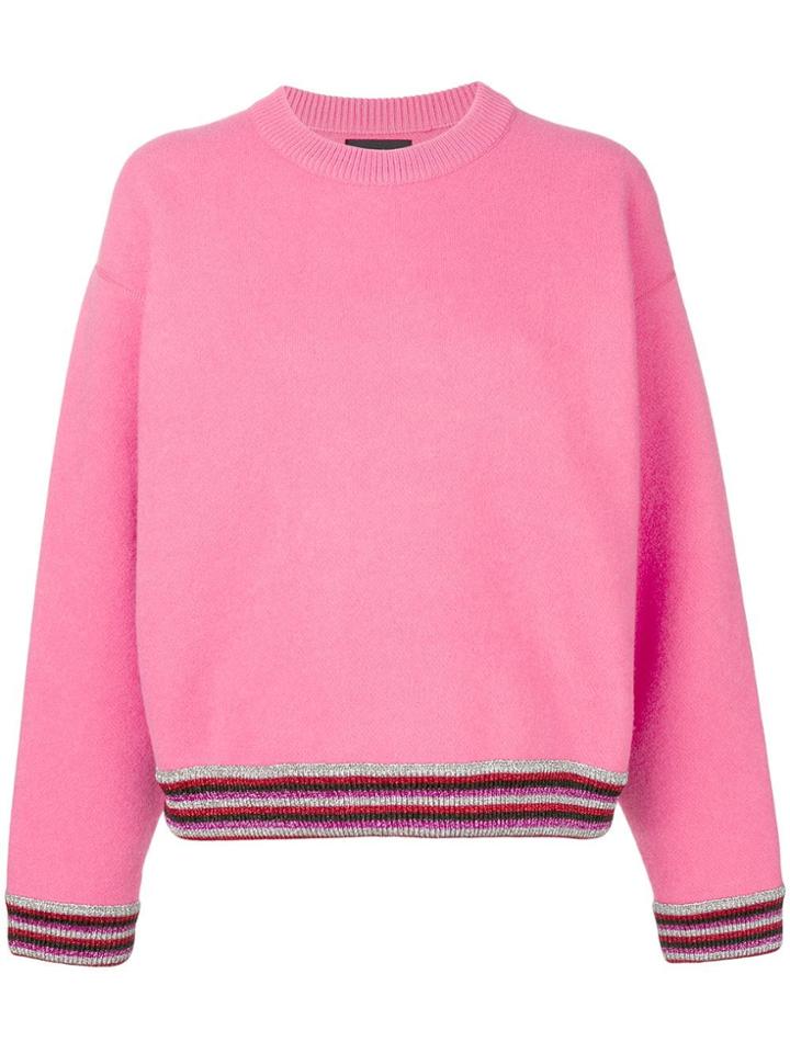 Alanui Glitter Hem And Cuffs Sweater - Pink