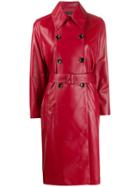 Joseph Double-breasted Peacoat - Red