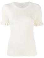 Michael Michael Kors Frill Trim Knitted Top - White