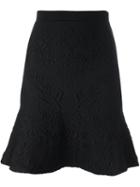 Alexander Mcqueen Textured Floral Skirt, Women's, Size: Small, Black, Polyester/spandex/elastane/viscose/wool