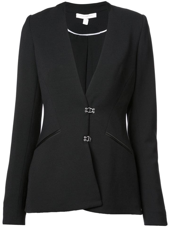 Jonathan Simkhai Compact Stretch Wool Basque Blazer - Black