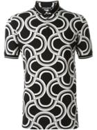 Dolce & Gabbana Optical Circle Print Polo Shirt, Men's, Size: 52, Black, Cotton