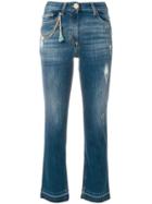Elisabetta Franchi Cropped High Waisted Jeans - Blue