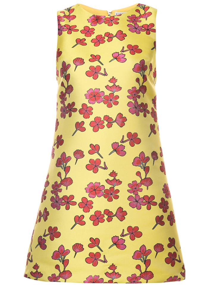 Alice+olivia Floral Print Dress - Yellow & Orange