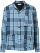 Bergfabel Checked Shirt Jacket - Blue