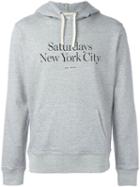 Saturdays Surf Nyc Logo Print Hoodie, Men's, Size: Small, Grey, Cotton