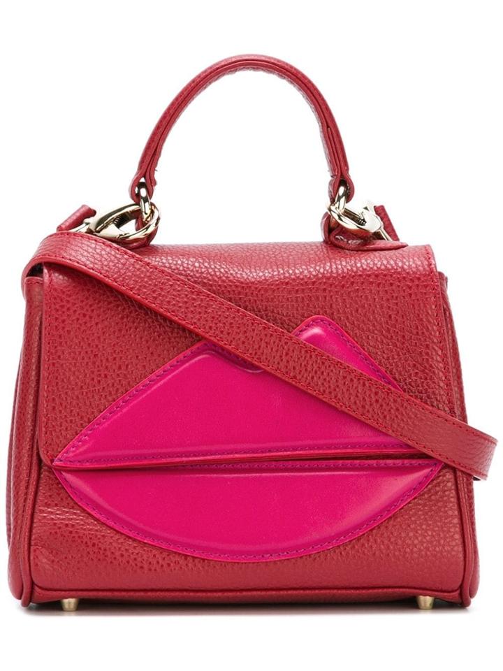 Sara Battaglia Mini 'lips' Tote - Red