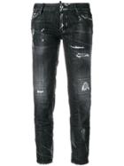 Dsquared2 Distressed Cropped Jeans - Black
