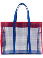 P.a.r.o.s.h. Check Mesh Tote - Blue