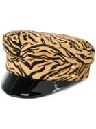 Manokhi Tiger Print Police Hat - Brown