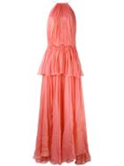 Maria Lucia Hohan - Tiered Panel Gown - Women - Silk/nylon/spandex/elastane - 38, Pink/purple, Silk/nylon/spandex/elastane