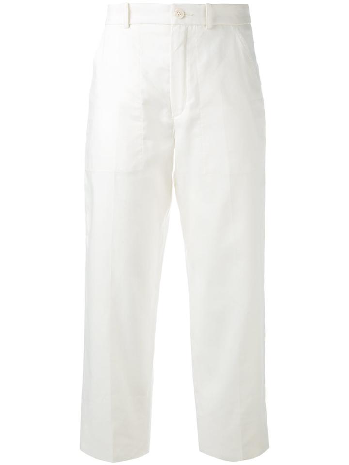 Chloé - Cropped Trousers - Women - Cotton/linen/flax - 38, White, Cotton/linen/flax