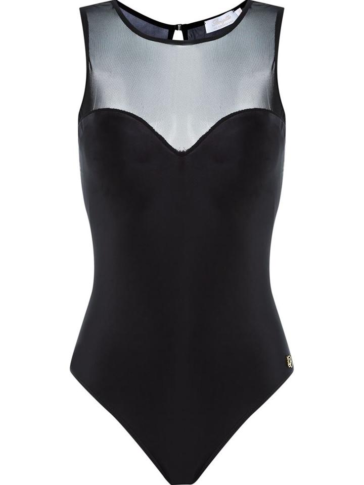 Brigitte - Sheer Panel Bodysuit - Women - Polyamide/spandex/elastane - M, Black, Polyamide/spandex/elastane