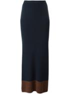 See By Chloé Contrast Hem Knit Skirt, Women's, Size: Small, Blue, Wool