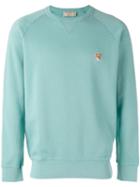 Maison Kitsuné Crew Neck Sweatshirt, Men's, Size: Small, Blue, Cotton