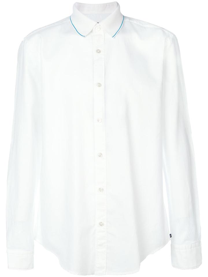 Boss Hugo Boss - Curved Hem Shirt - Men - Cotton - S, White, Cotton
