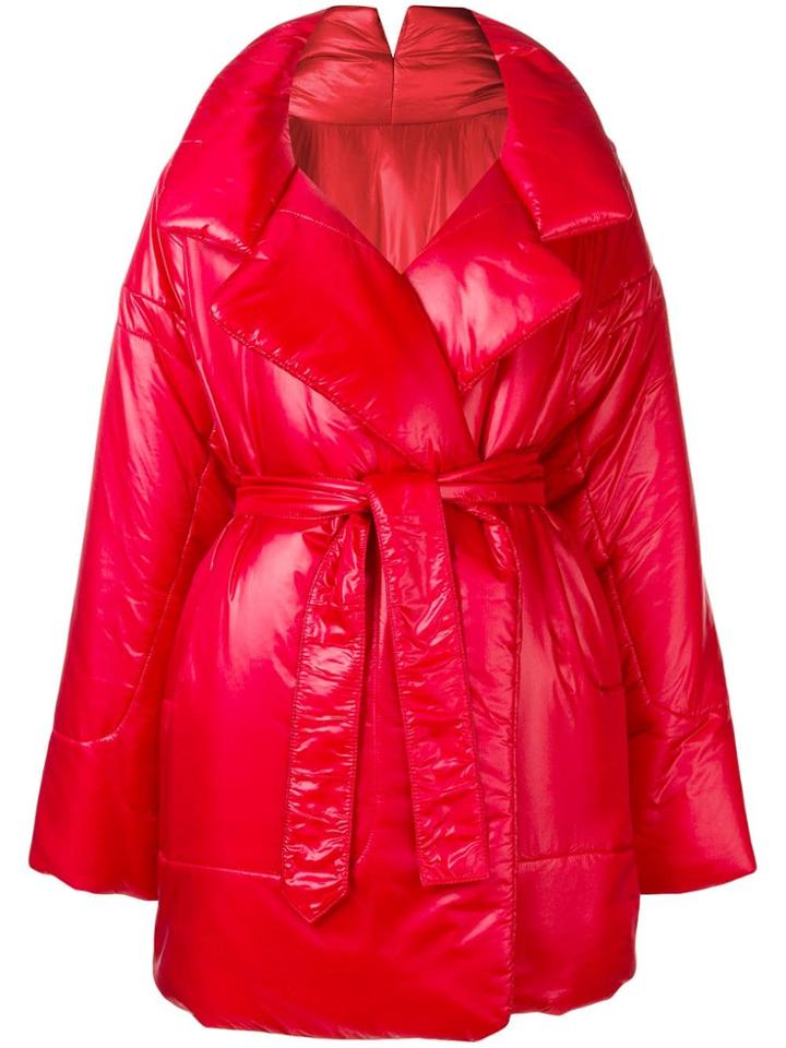 Norma Kamali Quilted Padded Coat - Red
