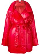 Norma Kamali Quilted Padded Coat - Red
