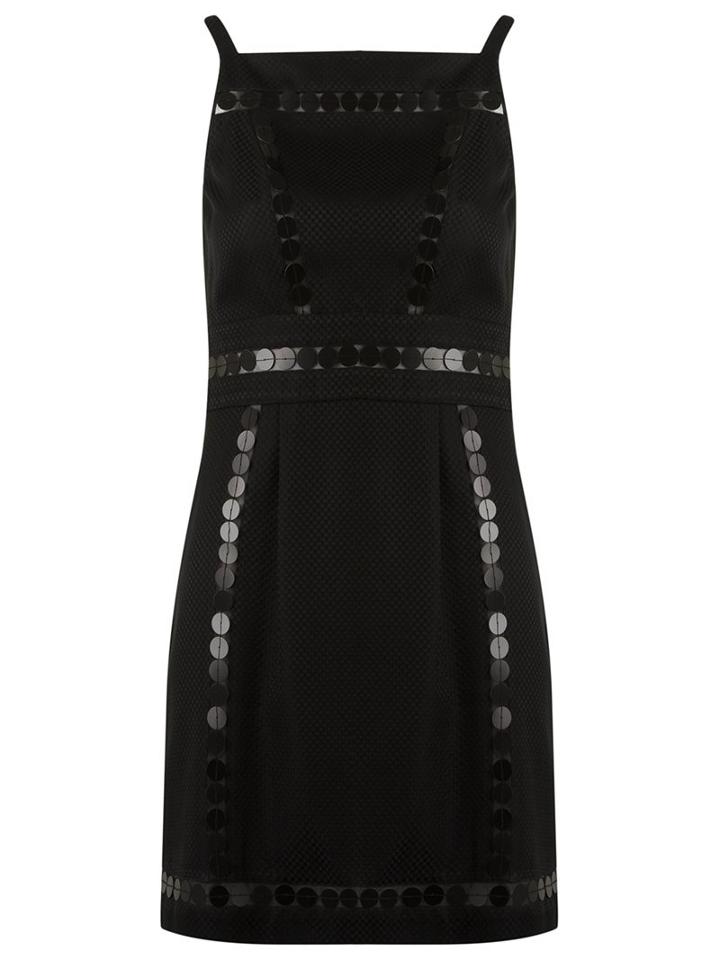 Reinaldo Lourenço Embellished Shift Dress, Women's, Size: 42, Black, Cotton/acetate