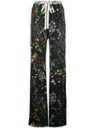 Alexis Floral Print Palazzo Trousers - Black
