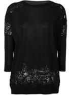 Ermanno Scervino Lace Panel Jumper, Women's, Size: 44, Black, Viscose/polyester/silk/spandex/elastane