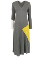 Mara Mac Panelled Midi Dress - Grey