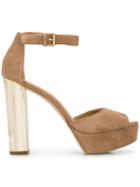 Michael Kors Collection Metallic Heel Sandals - Neutrals