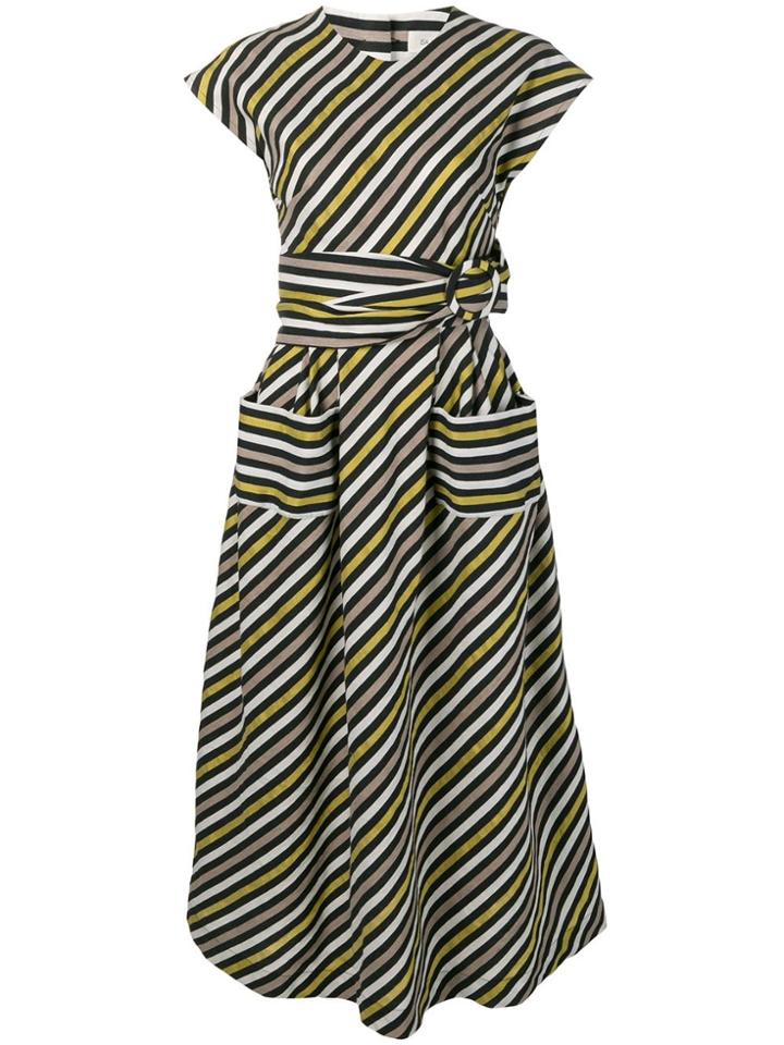 Isa Arfen Sash Pocket Dress - White