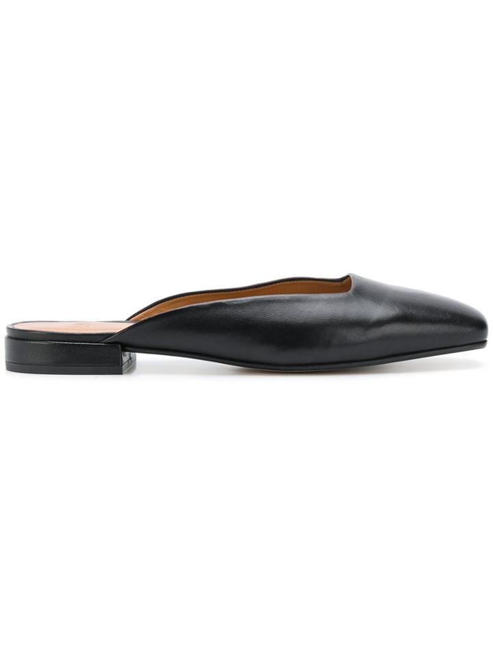 Loq Square Toe Mules - Black