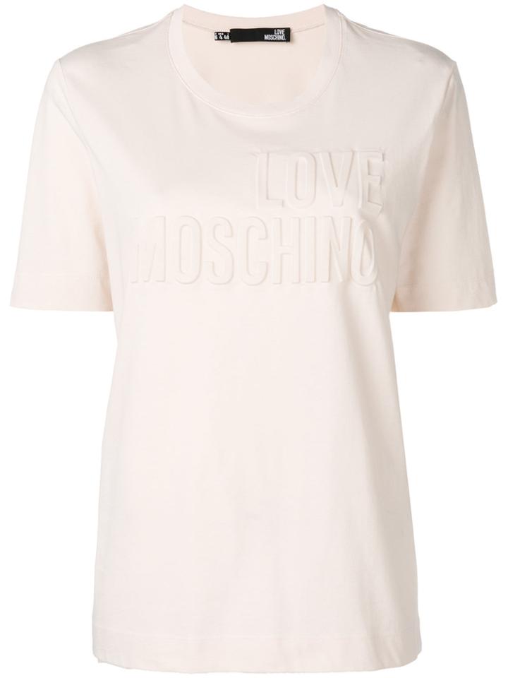 Love Moschino Embossed Logo T-shirt - Pink & Purple