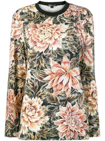 Y-3 Flower Print Jumper - Green