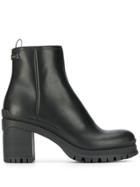 Prada Heeled Ankle Boots - Black