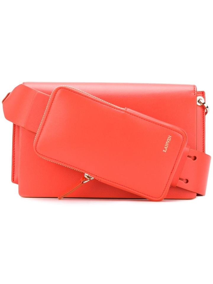 Lanvin Logo Embossed Crossbody Bag - Yellow & Orange
