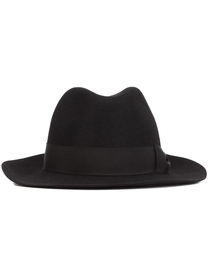 Yohji Yamamoto Fedora Hat, Women's, Black, Wool
