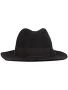 Yohji Yamamoto Fedora Hat, Women's, Black, Wool
