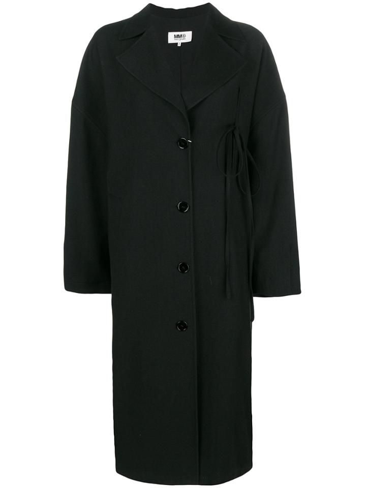 Mm6 Maison Margiela Oversized Single Breasted Coat - Black