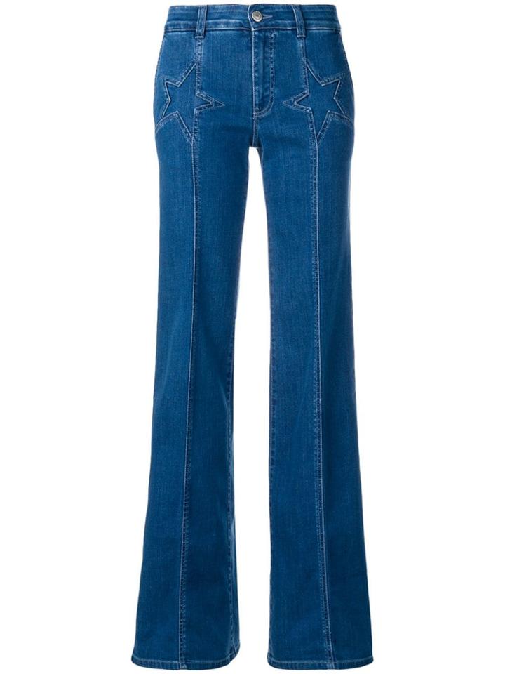 Stella Mccartney Star Detail Flared Jeans - Blue