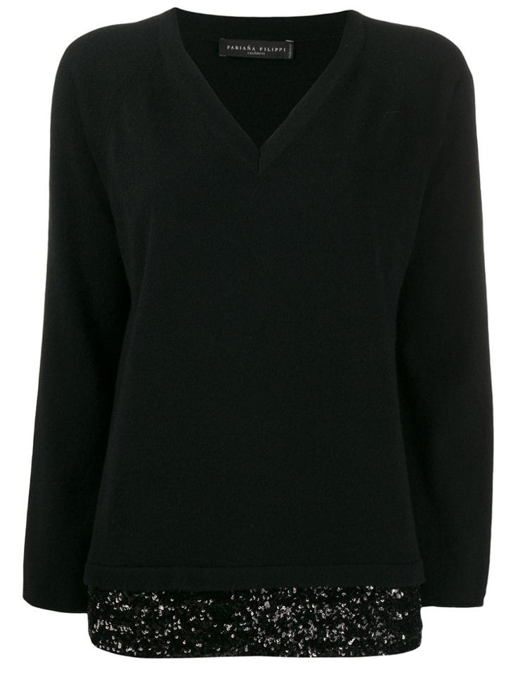Fabiana Filippi Sequin-embellished Cashmere Jumper - Black
