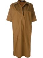 Sofie D Hoore Oversized Shirt Dress, Women's, Size: 40, Brown, Cotton