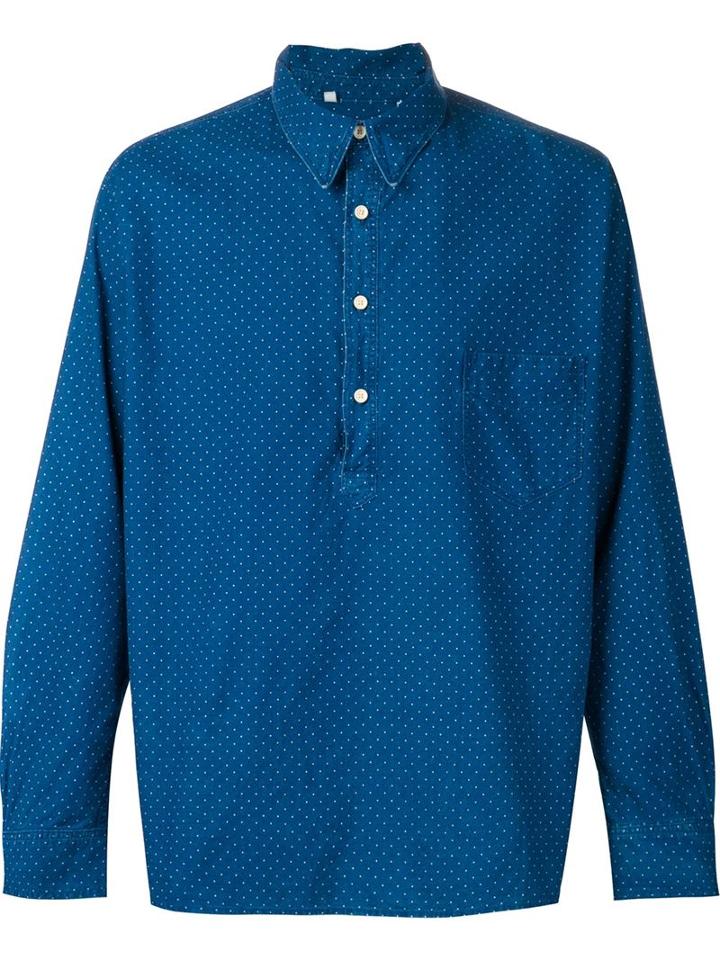 Levi's Vintage Clothing Polka Dot Denim Shirt, Men's, Size: Small, Blue, Cotton