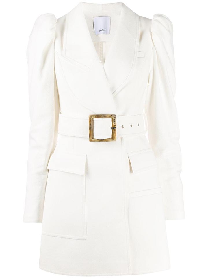 Acler Puff Sleeve Belted Dress - Neutrals