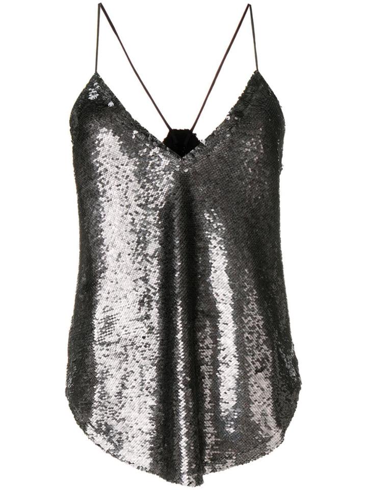 Iro Sequinned Cami Top - Black