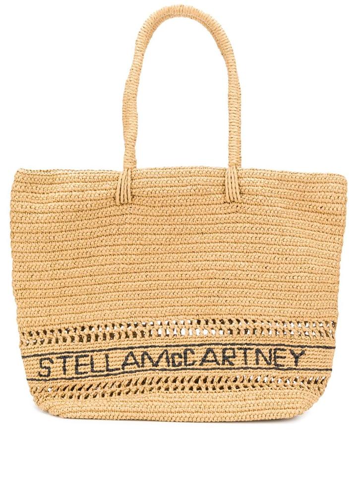 Stella Mccartney Woven Straw Shopper - Neutrals