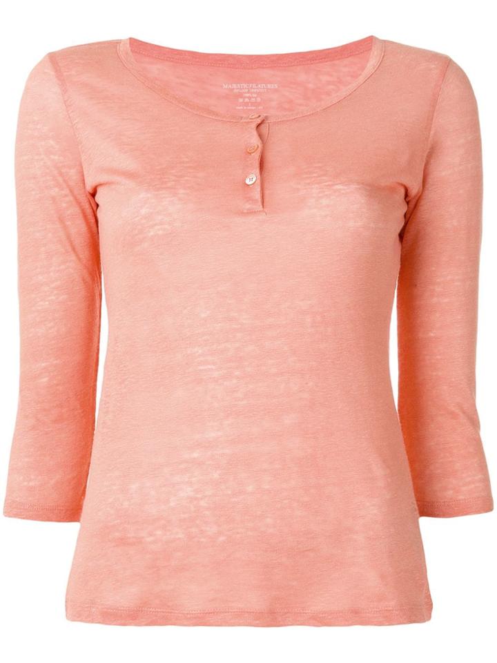 Majestic Filatures Henley Longsleeved T-shirt - Pink